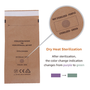 Commercio all'ingrosso <span class=keywords><strong>Autoclave</strong></span> dentale sacchetti salone per unghie sacchetto di sterilizzazione autosigillante 100x200mm usa e getta doppia carta Kraft per il calore secco - Product Image 6