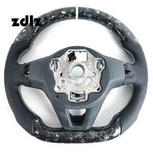 Volant personnalisé en cuir perforé noir, fibre de carbone forgée argentée pour Volkswagen <span class=keywords><strong>Golf</strong></span> 8 Mk8 Mk7.5 GTI <span class=keywords><strong>GTR</strong></span> - Product Image 4