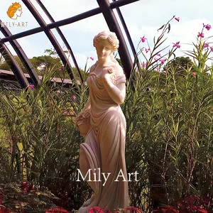 Scultura in marmo pietra femminile giardino esterno a grandezza naturale Design classico