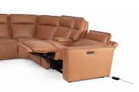 Canapé d'angle électrique en cuir inclinable, structure ergonomique moderne adaptée à la courbe du corps humain, télécommande, imperméable, réduit la pression sur le corps