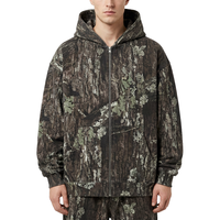 Sweat-shirts à capuche surdimensionnés avec fermeture éclair, logo personnalisé OEM, haute qualité, pour hommes, design de créateur, 100% coton, imprimé camouflage Real Tree, XUCHANG