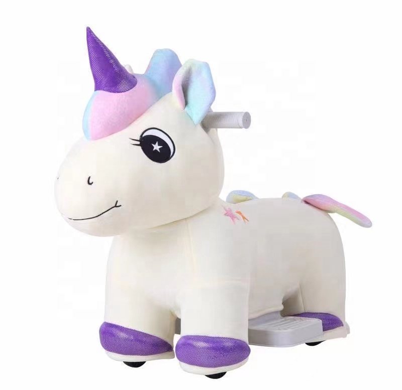 Vendita calda bambino taglia animale giro per bambini giocattoli da equitazione peluche mucca elefante dinosauro unicorno Scooter elettrico giocattoli