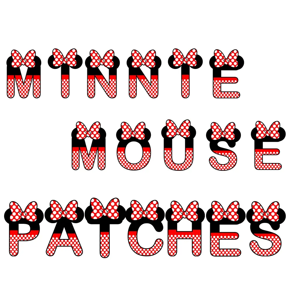 Nieuwe 26 Letter Patch Iron On Transfer Cartoon Minnie Mouse Patches Voor Kinderen Kleding Diy T-Shirt Appliques Warmte Overdracht Stickers