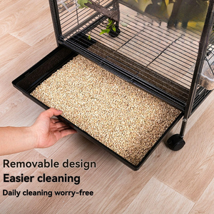 Grande cage à oiseaux verticale en fer forgé de luxe Cage pour <span class=keywords><strong>perroquet</strong></span> d'intérieur spacieuse Cage pour animaux de compagnie - Product Image 3