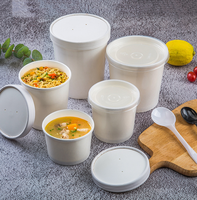 Contenants alimentaires jetables en papier personnalisables en gros avec couvercles, compatibles micro-ondes et congélateur, pour Noël et Thanksgiving (Blanc)