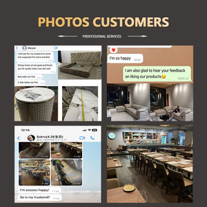 Bộ bàn ăn hình chữ nhật bằng đá cẩm thạch sang trọng, bàn ăn hiện đại, nội thất phòng ăn, bàn và ghế cho biệt thự - Product Image 6