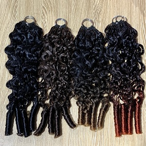 Extensions de cheveux bouclés birmans en gros d'usine, sans perte ni nœuds, mèches de cheveux humains au crochet, coiffage polyvalent pour usage quotidien - Product Image 1
