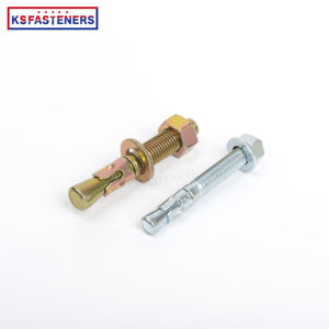 Grade 4.8 Acier inoxydable 8.8 SS304/316 Ancrage à coin Boulons d'expansion galvanisés au zinc Ancrage mural à coin en béton Matériau en laiton - Product Image 5