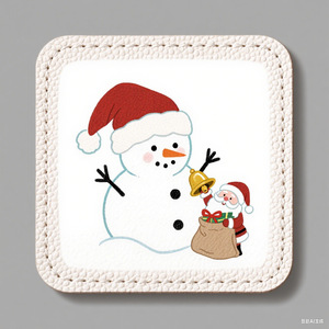 Posavasos de PVC Rectangular Antideslizante, Aislante del Calor, Impermeable, con Diseño Navideño de Santa Claus - Product Image 3
