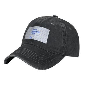 Gorra de Béisbol de Mezclilla Desgastada con Bordado de Logotipo Personalizado de Alta Calidad, 100% Algodón, para Adultos, Uso en Exteriores y Fiestas - Product Image 1