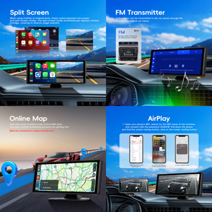 Podofo Cámara para Coche Inalámbrica Portátil de 10.26'' con CarPlay y Android Auto, Rotación de 180°, Lente Dual 4K, para Autos y Camiones + Cámara HD de 4 Pines OEM - Product Image 2