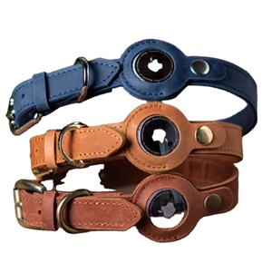 <span class=keywords><strong>Collar</strong></span> de Cuero Vacuno de Color Sólido Personalizado, Estilo Vintage, con Anillo Metálico para Mascotas, Perros y Gatos - Product Image 1