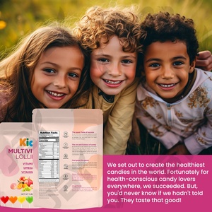 Çocuk Sağlığı ve Enerji Takviyesi İçin Çoklu Vitaminli Lolipop İçeren Toptan Özel Markalı Meyve Aromalı Vegan Formül - Product Image 2