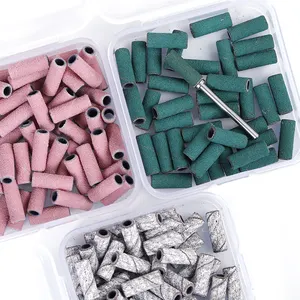 Professional 3MM Small Mini Nail Sanding Band Zebra White Pink Green 100pcs 500pcs Custom Logo Nail Drill Bit Sanding Band