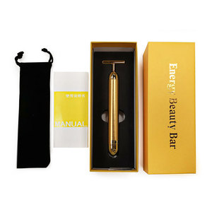 Venta caliente 24K Gold Energy Beauty Bar Masajeador de vibración facial Dispositivo de estiramiento facial en forma de T para el cuidado y la belleza de la piel facial - Product Image 5