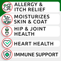 Friandises OEM Oméga 3 pour chiens : Soulagement des allergies cutanées et des démangeaisons, supplément pour la peau et le pelage, acides gras EPA et DHA, huile de saumon