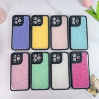 Coque de téléphone antichoc pour iPhone 18 17 16 ProMax en PC rigide et TPU avec paillettes brillantes et protection surélevée de l'objectif de l'appareil photo