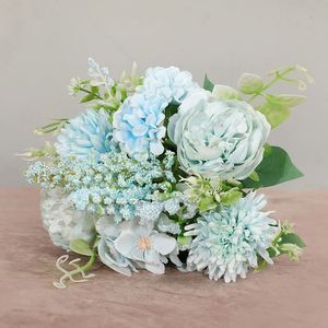 7 Head Rose Silk <b>Artificial</b> <b>Flowers</b> High Quality Environmental Friendly Wedding Bridal Bouquet Home Mother's Day Valentine's Day - Product Image 6