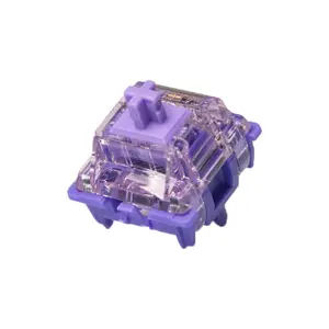 GATERON new arrival purple crystal 5 pin linear extended stem DIY RGB hot swap customized mechanical keyboard switch