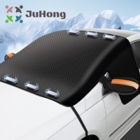 Pare-soleil de pare-brise avant de voiture en tissu Oxford avec pochette magnétique pare-neige bloc thermique pare-soleil hiver et été double usage