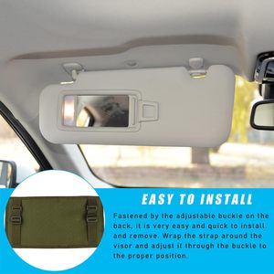 Tactical <b>Molle</b> Car Sun Visor Organizer Khaki Nylon Storage <b>Bag</b> For Vehicle Truck With Multiple Pockets And Hooks - Product Image 4