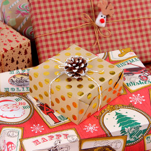 custom gift <b>wrapping</b> <b>paper</b> christmas design brown kraft packaging <b>paper</b> - Product Image 6