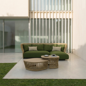 ชุดโซฟาหวายถักกรอบอะลูมิเนียมกันน้ำ ดีไซน์หรูหราทันสมัย สำหรับพื้นที่กลางแจ้ง ลานบ้าน และสวนพักผ่อน - Product Image 2