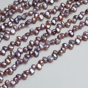 Collar de Perlas de Agua Dulce Naturales con Forma Barroca, de Tres a Siete Agujeros, de Doble Cara, Color Claro, Semiterminado, para DIY - Product Image 2