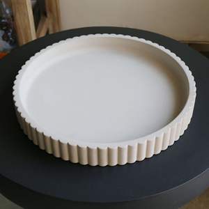 ถาดเก็บคอนกรีตทรงกลมสไตล์ย้อนยุคเรียบง่ายทันสมัยถาดตกแต่งโต๊ะทำจากซีเมนต์ - Product Image 5