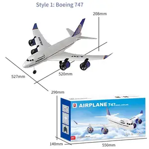 Model 3CH 747 Pesawat Terbang Jet Juguet Avion A Control Pesawat Helikopter Pesawat Rc Pesawat Mainan Elektrik Ultralight Besar