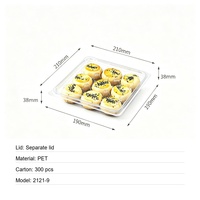 Boîte alimentaire en plastique transparente jetable à 9 compartiments en PET pour macarons, avec couvercle séparé, pour pain et gâteaux, modèle 2121-9, épaisseur 0,3 mm, vente en gros