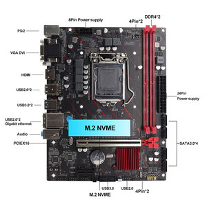 Carte mère JGINYUE M-ATX 8-9TH D4 LGA 1151 compatible avec les processeurs Core I3 8100/i5 8400/i7 8700/i3 9100/i5 9400/i7 9700, DDR4, haute capacité de mémoire - Product Image 4
