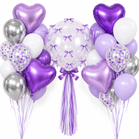 Ensemble de 46 ballons en papier avec nœuds, bulles et cœurs pour la décoration de fêtes d'anniversaire, de mariages et de la Saint-Valentin
