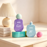 Emballage cosmétique vide en plastique de 30 g pour crème solaire, format voyage, flacon pour lotion, crème pour le visage, écran solaire, huile, avec logo personnalisé