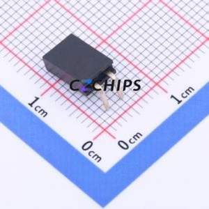 PM254-1-02-W-8.5 Pin Socket Bent Lead Through Hole,P=2.54mm Connector 1x2P 2.54mm Square Hole Right Angle Insert - Product Image 2