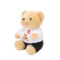 OEM/ODM Ours en peluche personnalisé beige clair avec logo imprimé, jouet en peluche ours, mascotte personnalisée, jouet en peluche doux