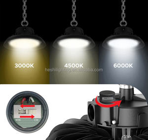 إضاءة عالية الارتفاع من الألومنيوم بعاكس قبة 100 واط 150 واط 200 واط 300 واط، مصباح LED معلق على السقف للمستودعات مع مستشعر حركة - Product Image 5