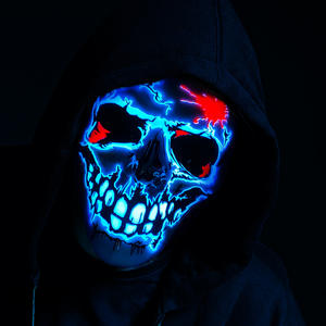 หน้ากากเรืองแสงแบบสามมิติงานปาร์ตี้ฮาโลวีนปาร์ตี้เต้นรำหน้ากากกะโหลกศีรษะเรืองแสงแบบปรับแต่ง3D - Product Image 4