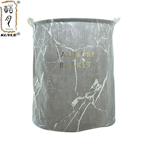 KUYUE Cotton Storage Bag Laundry Bag <strong>Jute</strong> Bag Marble Foldable Storage <strong>Baskets</strong> Print Grey Manual Big Capacity Hemp White Black - Product Image 2