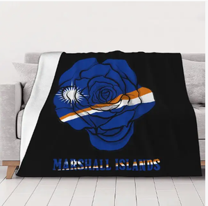Coperta in flanella personalizzata delle Isole Marshall, coperta in flanella per tutte le stagioni, coperta per camera da letto con stampa della bandiera nazionale per la casa - Product Image 1