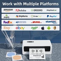 Imprimante d'étiquettes thermique portable USB + de bureau 4x6 pouces, imprimante d'étiquettes sans fil, imprimante de codes-barres, multi-OS Android