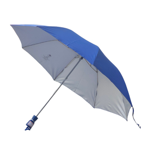 Parapluie pliable bleu 2 volets pour hommes et femmes, résistant au vent, léger, de voyage, compact - Product Image 2