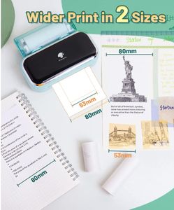 Phomemo M03 <span class=keywords><strong>Imprimante</strong></span> Thermique 53mm 80mm Impression <span class=keywords><strong>Instantanée</strong></span> Téléphones Mobiles Tablette Étude Photos Scrapbooking Portable Autocollant <span class=keywords><strong>Imprimante</strong></span> - Product Image 2