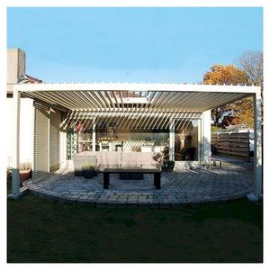 Pergola moderne en aluminium noir PRIMA, imperméable, écologique, avec revêtement en poudre, fabriquée à Foshan, style contemporain pour jardin - Product Image 4