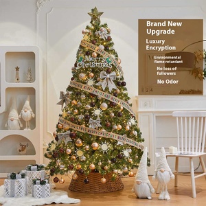 Arbre de Noël en or Maillard avec lumières <span class=keywords><strong>et</strong></span> ornements LED, nouvelle mise à niveau, dense de luxe, ignifuge écologique - Product Image 1