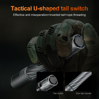 Lampe torche tactique KUAYI en alliage d'aluminium, LED haute luminosité, mini, portable, étanche, pour le camping, avec clip de fixation sur le chapeau