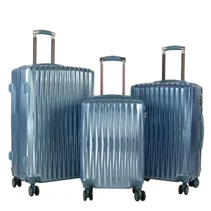 批发定制 abs 推车套装 20 24 28英寸蓝色 abs 旅行箱包