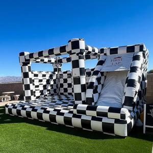 Nouveau design de maison de rebond de couleur vache <span class=keywords><strong>Mini</strong></span> maison de rebond pour enfants château de saut Maison de rebond blanche avec fosse à balles et toboggan - Product Image 4