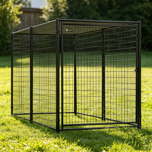 Grand enclos pour chien en fil métallique soudé pour extérieur, cage robuste en métal pour chien, enclos pour animaux de compagnie en acier galvanisé avec toit résistant aux intempéries - Product Image 3