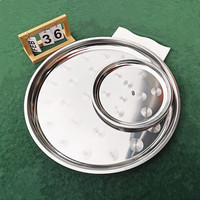La plaque en acier inoxydable épaissie Yolecen utilise un plateau de vaisselle de cantine Gong polyvalent de conception moderne pour le service de plats froids pour la maison